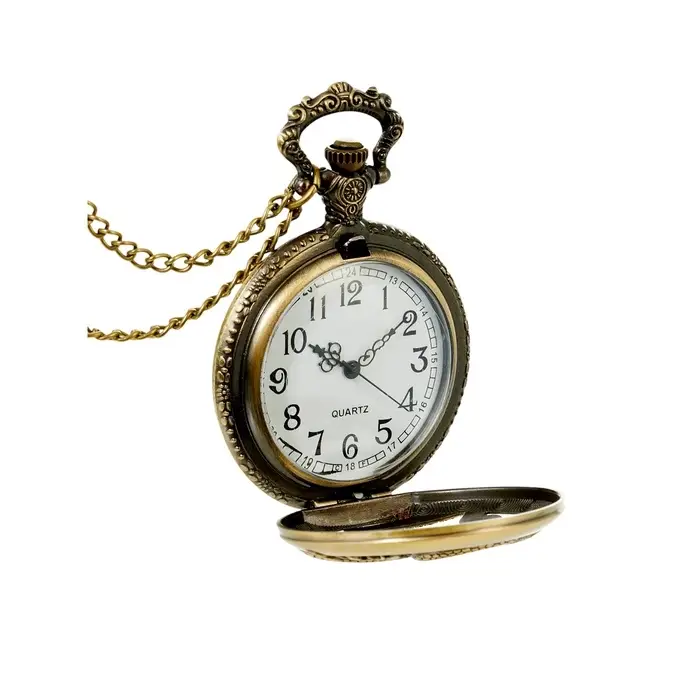 Часы карманные &laquo;Змея&raquo;, кварцевые, длина цепочки 40 см, циферблат d=4.5 см, медные