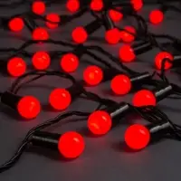 Гирлянда &laquo;Нить&raquo; 20 м с насадками &laquo;Шарики 1.5 см&raquo;, IP44, тёмная нить, 200 LED, свечение красное, 8 режимов, 220 В