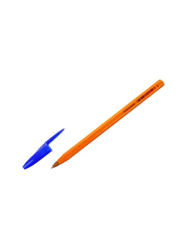 Ручка шариковая, BIC. Orange, синий стержень, узел 0.8 мм, оранжевый корпус