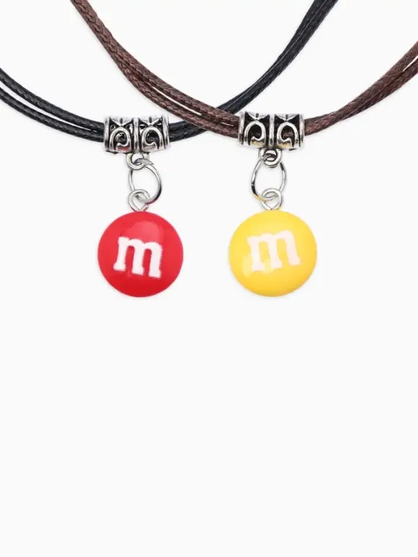 Браслеты парные &laquo;Неразлучники. Две буквы&raquo;, d=5.5 см, набор 2 шт. разноцветные