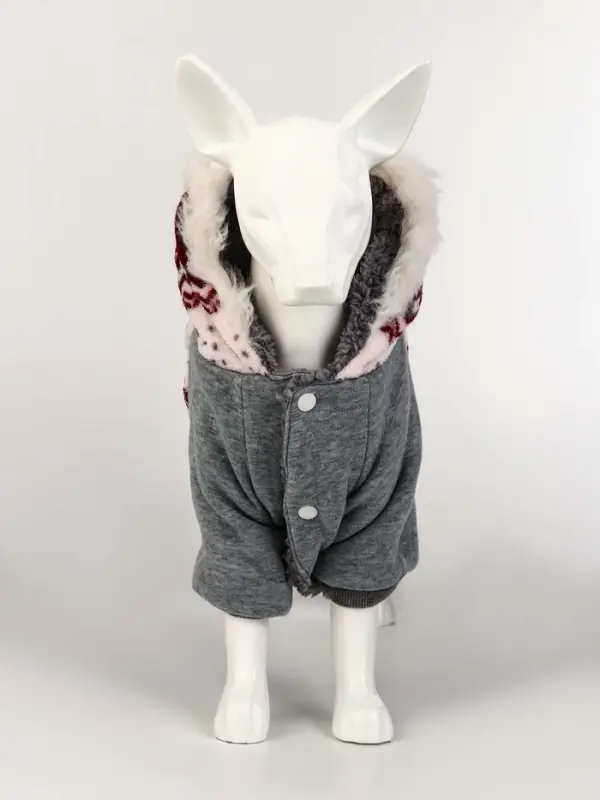 Комбинезон Комбинезон "Лапландия", с подкладом, размер S (ДС 25, ОГ 35, ОШ 25см), серый/бордо