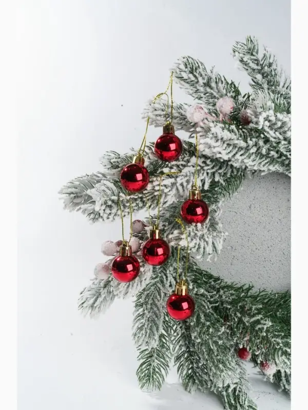 Ёлочные игрушки &laquo;Глянец&raquo;, шары новогодние, d=3 см, набор 6 шт., красный