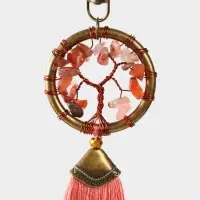 Брелок ловец снов "Великое древо" 19 см, цв. розовый Брелок ловец снов "Великое древо" 19 см, цв. розовый