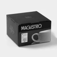 Чайный сервиз Magistro Basic bistro, 2 персоны, 4 предмета: 2 чашки 200 мл, 2 блюдца d=15 см, фарфор, белый