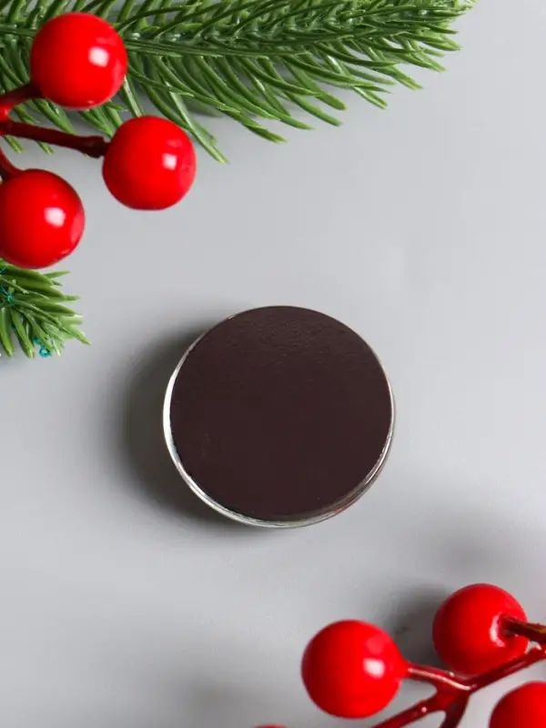 Магнит стекло  "Двойка белоснежных коней - С Новым годом" d=3,3 см