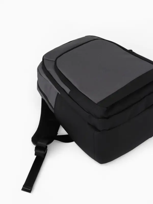 Рюкзак, 27*14*38,5 см, 2 отд 3н/карм, Комби, Водонепрон. дно, серый/черн