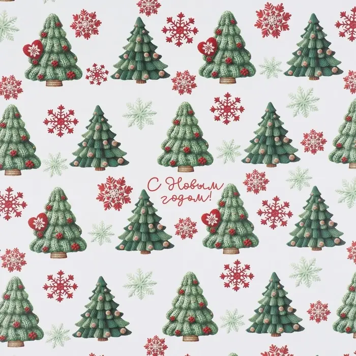 Упаковочная бумага глянцевая двухсторонняя «Уютный Новый год», 70×100 см