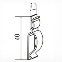 Ценникодержатель-клипса универсальная, 1,1&times;1,1&times;4 см, прозрачная