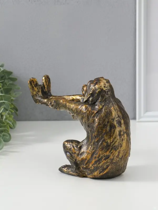 Держатель для книг полистоун "Шимпанзе с вытянутыми лапами" 22,5х9,5х16 см