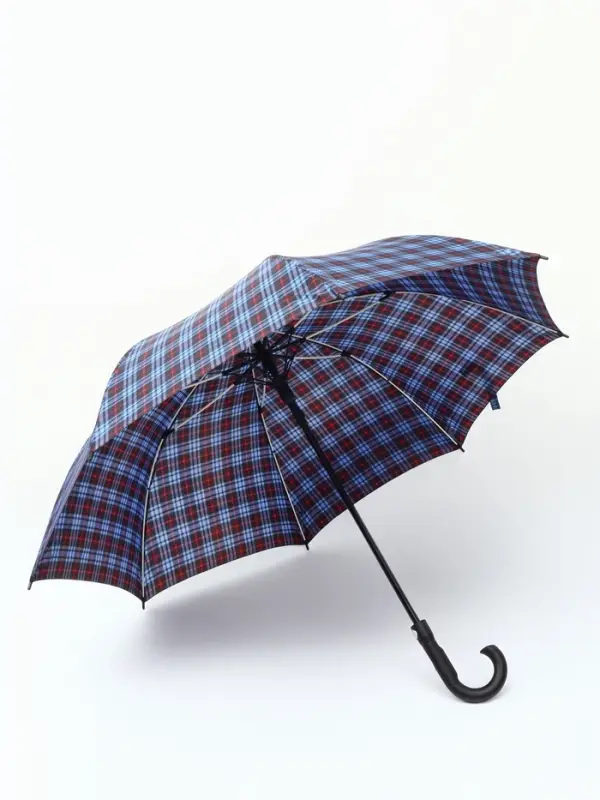 Зонт - трость автоматический &laquo;Клетка&raquo;, эпонж, 8 спиц, R=60/70 см, d=120 см, МИКС
