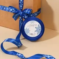Лента атласная &laquo;С Новым годом!&raquo;, 2 см &times; 23&plusmn;1 м, синяя