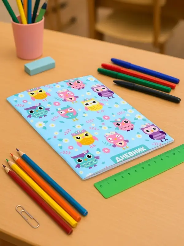 Дневник школьный для 1-11 классов, &laquo;Совы. Паттерн&raquo;, мягкая обложка, 40 листов