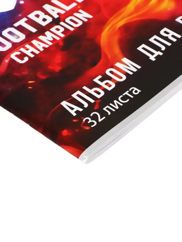 Альбом для рисования Calligrata &laquo;Футбол.Чемпион&raquo; А4, 32 листа на скрепке, обложка мелованная бумага 120 г/м&sup2;, блок 100 г/м&sup2;