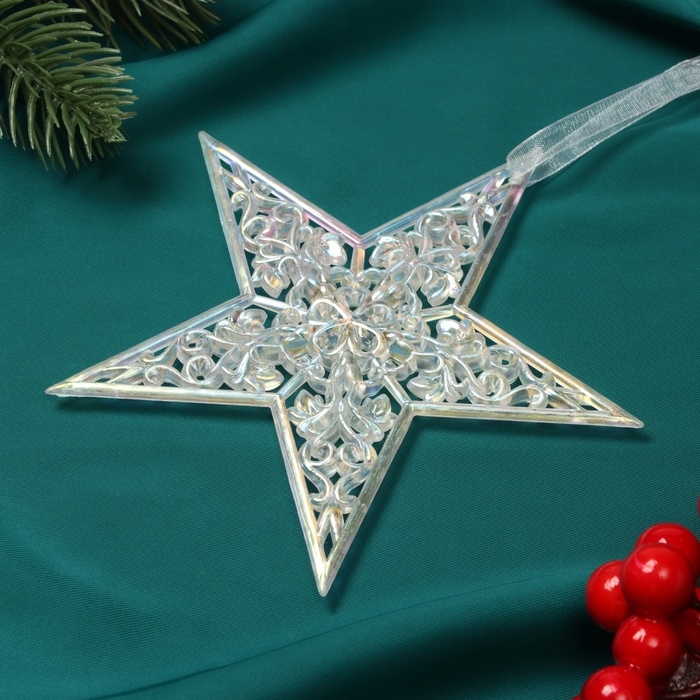 Украшение ёлочное Украшение ёлочное "Изящная" 12,5х12,5 см, прозрачный перелив