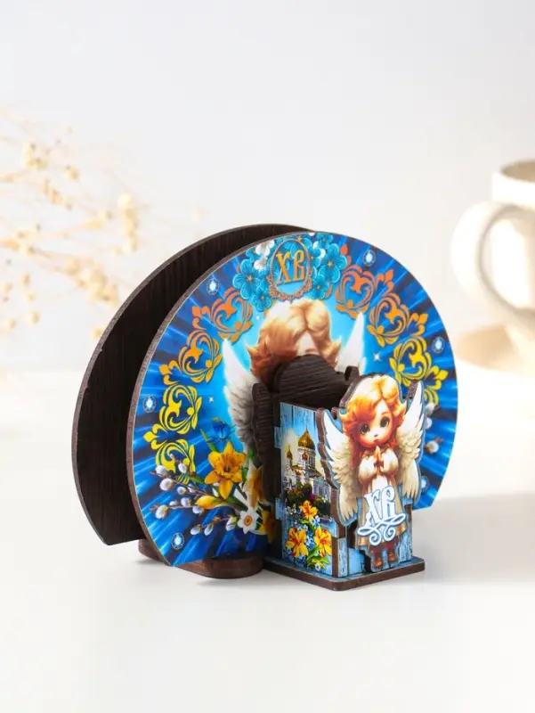 Набор пасхальный салфетница+подставка под зубочистки №1,  10х12,8х5 см; / 3,7х3,7х6,5 см