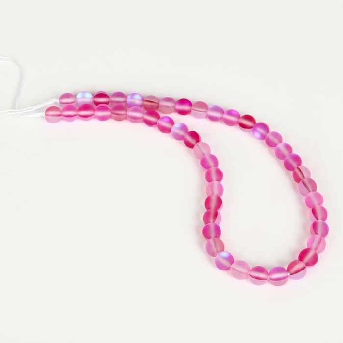 Бусины из натурального камня &laquo;Кошачий глаз&raquo;, набор 46 шт., размер 1 шт. &mdash; 8 мм, розовый