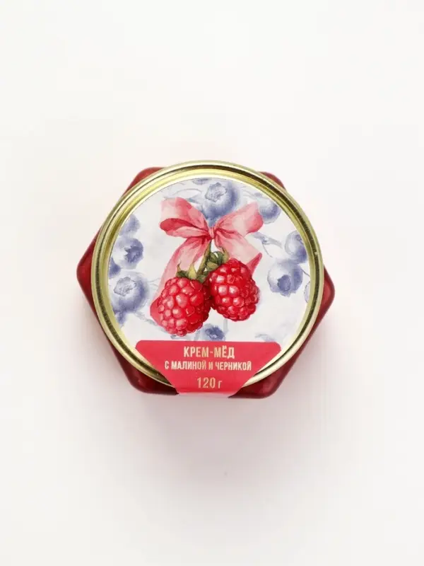 Набор с крем-мёдом, чаем и полотенцем в коробке "Весенний паттерн"