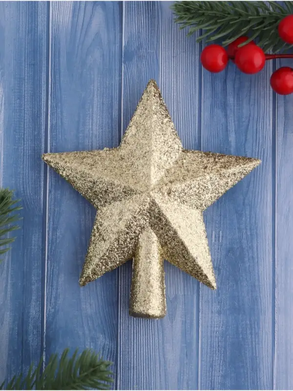 Звезда на ёлку (верхушка) россыпь, 12х11 см, золото Звезда на ёлку (верхушка) россыпь, 12х11 см, золото
