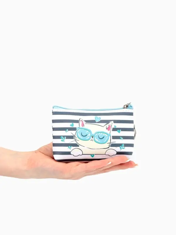 Кошелёк детский Cat style, монетница, на молнии 10.5&times;2.5&times;8 см, МИКС