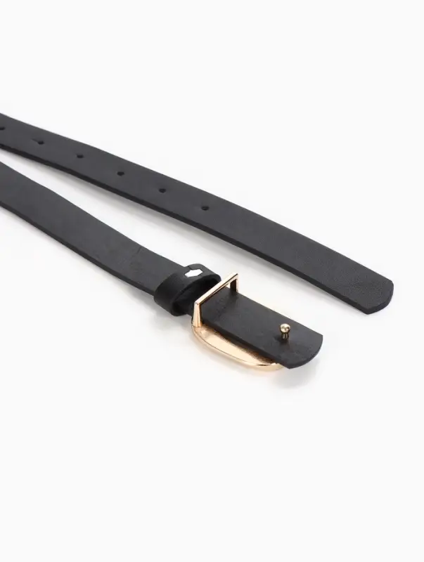 Ремень женский, гвоздик, золотистая пряжка, 2.3&times;105 см, чёрный