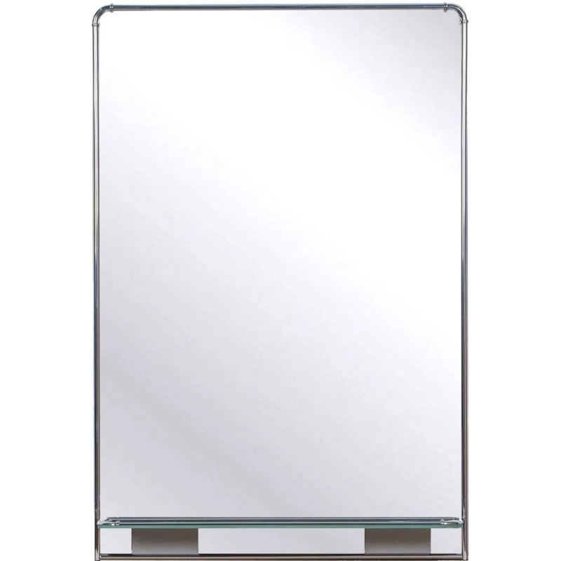 Зеркало МГЛ_настенное Комус Мебель 32Р2 (400x600) рама ПВХ серебро,1 полка