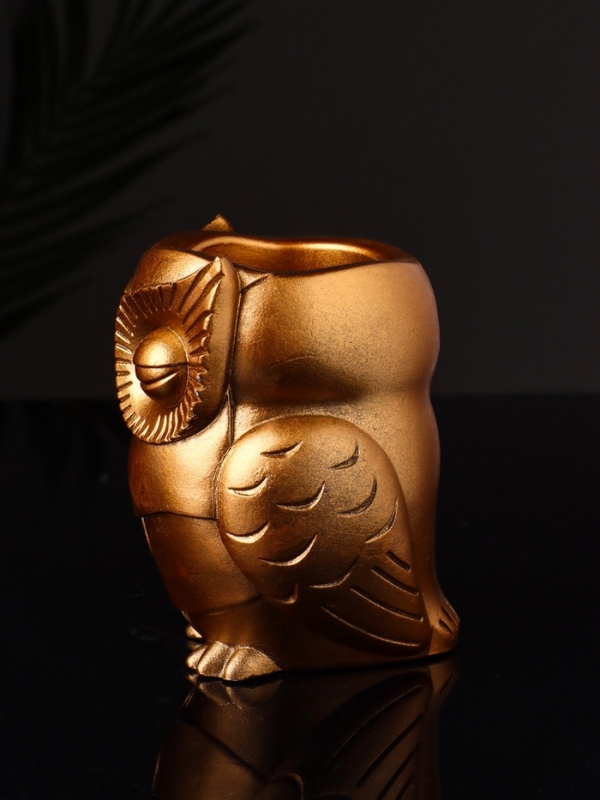 Кашпо Кашпо "Сова" 10х7 см, цвет бронза