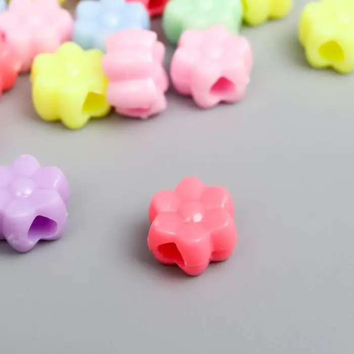 Бусины для творчества пластик  Бусины для творчества пластик "Цветочек. Пастельные тона" набор 36 шт 15 гр 1х1 см