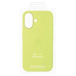 Чехол для iPhone 17 Silicone Case 100% ORG (MagSafe + анимация NFC Clear) c LOGO Neon Yellow