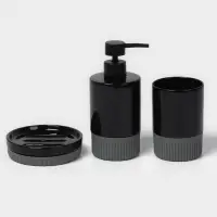 Набор для ванной SAVANNA &laquo;Глянец&raquo;, 3 предмета, дозатор для мыла, стакан, мыльница