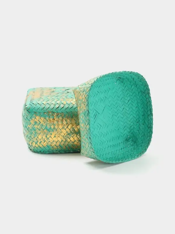 Корзинка плетёная &laquo;Голден мини&raquo;, 19&times;19&times;14 см, голубая