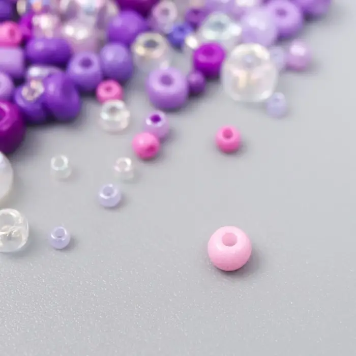 Бисер стекло 6/0 - 15/0 «Ассорти фиолетовое» d=1.5-4 мм, н-р 10 г Бисер стекло 6/0 - 15/0 «Ассорти фиолетовое» d=1.5-4 мм, н-р 10 г