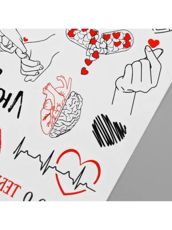 Переводные тату на тело чёрно-красные «Любовь», 7.5×14 см Переводные тату на тело чёрно-красные «Любовь», 7.5×14 см