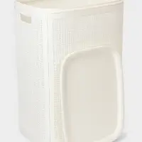 Плетёная корзина для белья с крышкой "Лён" 75л 43×32×60см, цвет белый Плетёная корзина для белья с крышкой "Лён" 75л 43×32×60см, цвет белый