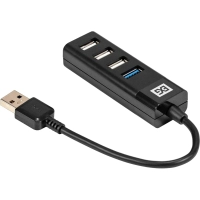 Концентратор USB хаб ExeGate (EX296923RUS) DUB-3213 4-в-1 черн
