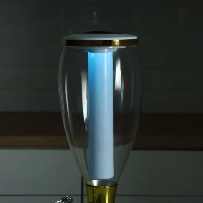 Башня пивная Gold, колба с подсветкой, 3 л, пластик, батарейки cr 2032, золотистая