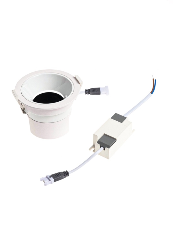 Светильник светодиодный встраиваемый, поворотный, 6Вт, 4000К, с драйвером, D75, белый Светильник светодиодный встраиваемый, поворотный, 6Вт, 4000К, с драйвером, D75, белый