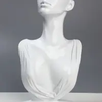 Бюст для украшений QF, 18&times;8&times;32 см, отверстие в ухе, белый