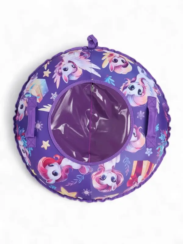 Тюбинг – ватрушка «Лошадка», диаметр чехла 80 см, фиолетовая, Winter Star Тюбинг – ватрушка «Лошадка», диаметр чехла 80 см, фиолетовая, Winter Star
