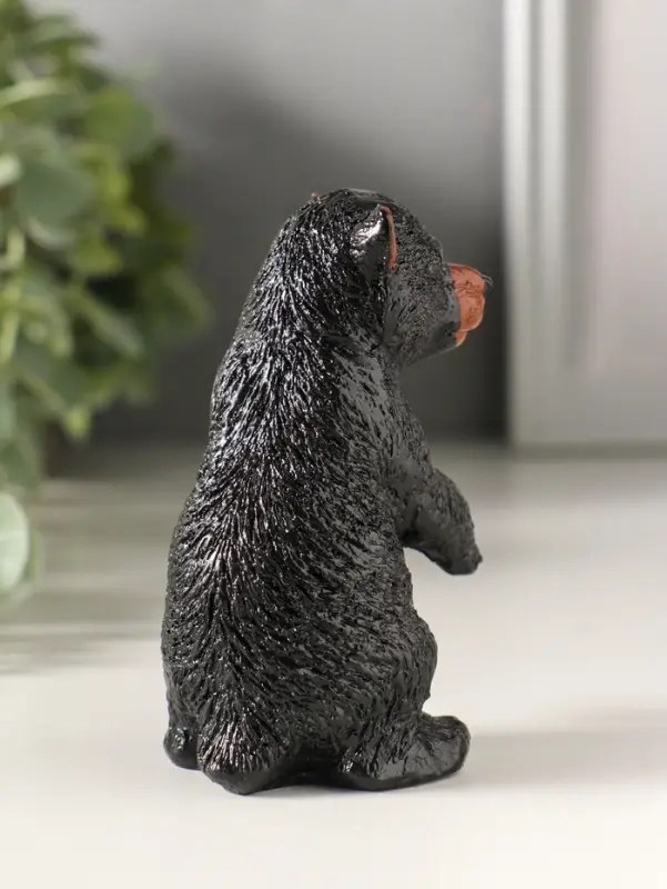 Сувенир Медведь стоя (чёрный), 9,5х5,5х5,5см