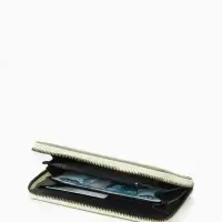 Кошелёк женский на молнии, 20&times;2&times;10 см, лаковый, зелёный