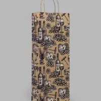 Пакет под бутылку бумажный &laquo;Фуршет&raquo;, 15&times;39&times;8 см, 80 г/м&sup2;