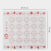 Коврик для выпечки армированный Доляна &laquo;Макарун&raquo;, силикон, 29.3&times;26 см, белый