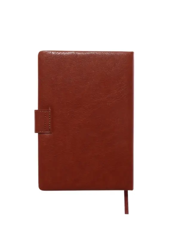 Ежедневник недатированный формат А5, с хлястиком, 112л, линия, пвх, Коричневый Ежедневник недатированный формат А5, с хлястиком, 112л, линия, пвх, Коричневый