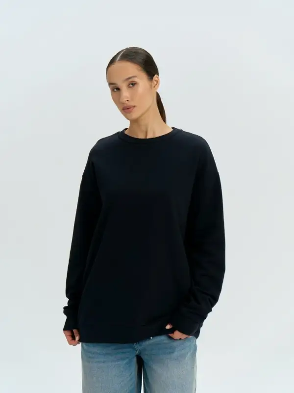 Свитшот оверсайз унисекс Omnifit, черный, размер XS/S Свитшот оверсайз унисекс Omnifit, черный, размер XS/S