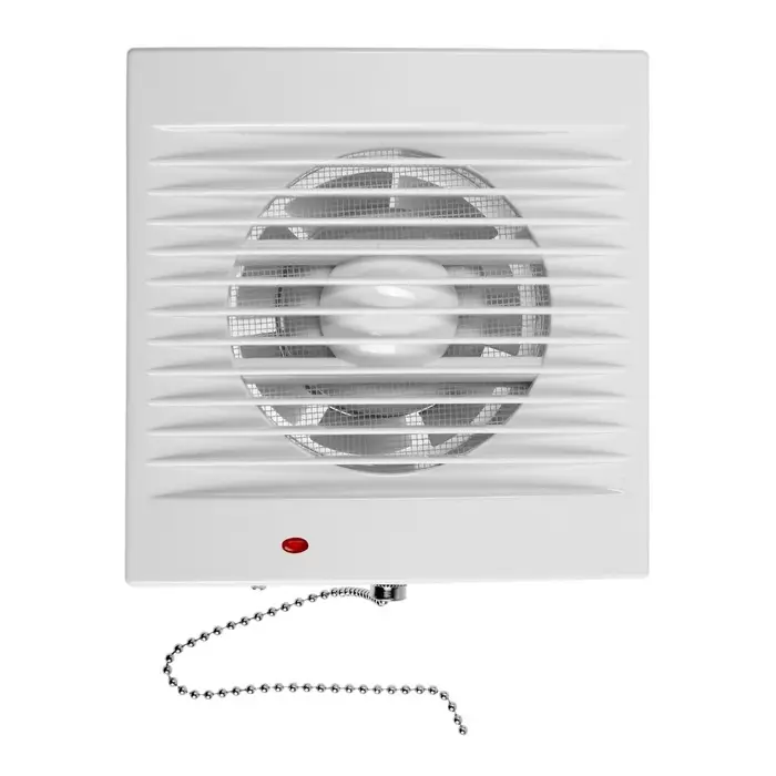 Вентилятор вытяжной ZEIN LOF-03, d=100 мм, 220 В, 15 Вт, сетка, шнурковый выключатель, белый