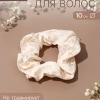 Резинка для волос QF &laquo;Орбита&raquo;, орнамент пятна, 10 см, молочная