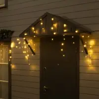 Гирлянда &laquo;Бахрома&raquo; 50&times;0.7 м, IP44, УМС, тёмная нить, 900 LED, свечение тёплое белое, 220 В
