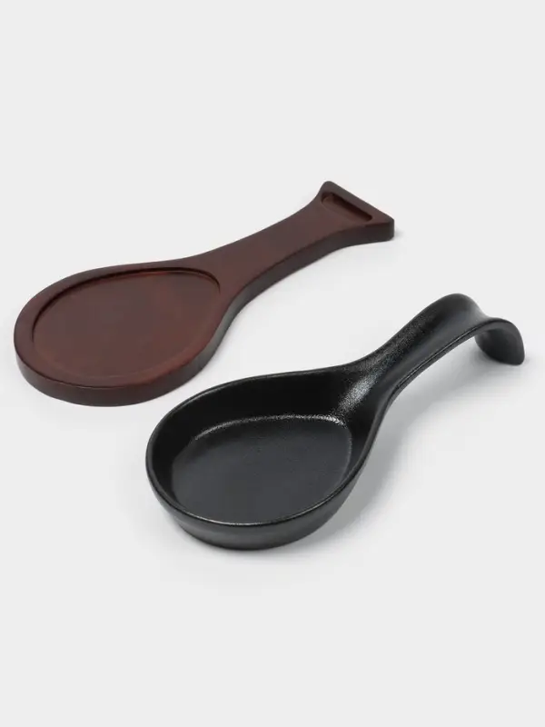 Подставка под ложку с поддоном Magistro &laquo;Галактика&raquo;, фарфор, 23.5&times;10.5&times;5 см, чёрная