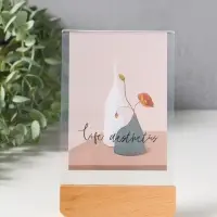 Фоторамка дерево 10х15 см "Синие цветы на белом" 2х10,5х17 см