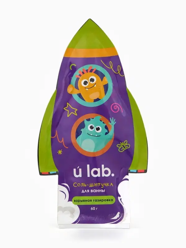 Соль для ванны «Монстрики», 60 г, аромат взрывная газировка, ULAB Соль для ванны «Монстрики», 60 г, аромат взрывная газировка, ULAB